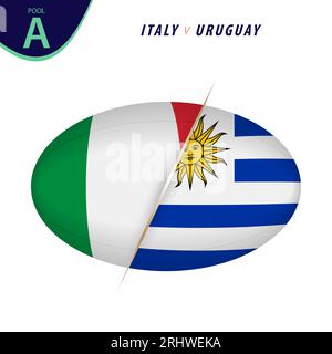 Rugby competition Italy v Uruguay. Rugby versus icon. Vector illustration. Stock Vector