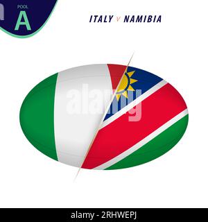 Rugby competition Italy v Namibia. Rugby versus icon. Vector illustration. Stock Vector