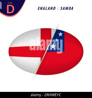 Rugby competition England v Samoa. Rugby versus icon. Vector illustration. Stock Vector