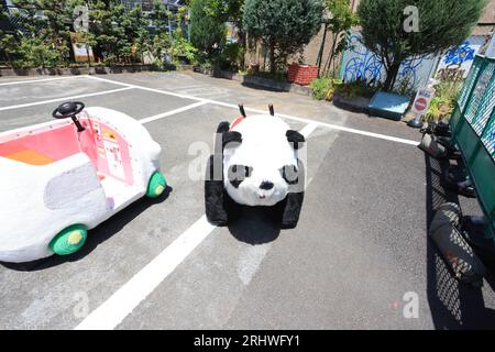 Tokyo May 3 2023: panda car in Tokyo, in Hanayashiki, Hanayashiki is one of oldest amusement park in Japan. Stock Photo