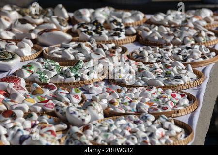 colorful handpainted stones at the market Stock Photo