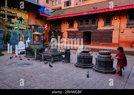 Nepal, Kathmandu valley, Newar city of Patan, buddhist temple Stock Photo
