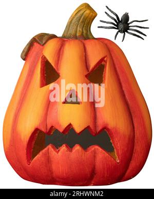 scary orange halloween pumpkin with angry looking face Stock Photo - Alamy