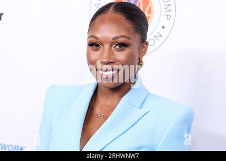 Beverly Hills, United States. 18th Aug, 2023. BEVERLY HILLS, LOS ANGELES, CALIFORNIA, USA - AUGUST 18: American track and field athlete Allyson Felix arrives at the 23rd Annual Harold And Carole Pump Foundation Gala held at The Beverly Hilton Hotel on August 18, 2023 in Beverly Hills, Los Angeles, California, United States. (Photo by Xavier Collin/Image Press Agency) Credit: Image Press Agency/Alamy Live News Stock Photo