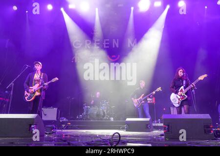 Glanusk Park, UK. Friday, 18 August, 2023. The Delgados performing at the 2023 Green Man Festival in Glanusk Park, Brecon Beacons, Wales. Photo date: Friday, August 18, 2023. Photo credit should read: Richard Gray/Alamy Live News Stock Photo