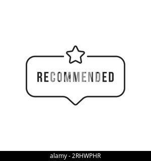 thin line recommended bubble with star Stock Vector