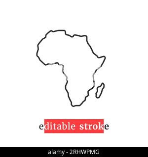 minimal editable stroke africa map icon Stock Vector