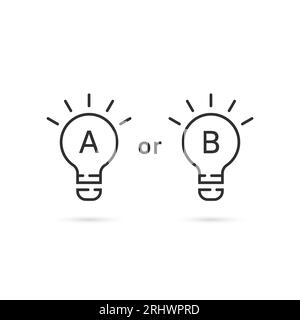 two thin line light bulb like planning Stock Vector