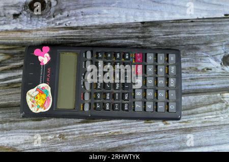 Giza, Egypt, August 12 2023: Casio Scientific calculator fx-82TL S-VPAM (Super Visually Perfect Algebraic Method), uses two-line LCD display, has repl Stock Photo