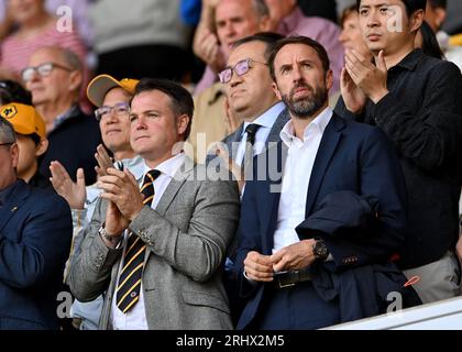 Wolverhampton, UK. 19th Aug, 2023. England manager Gareth Southgate during the Premier League match at Molineux, Wolverhampton. Picture credit should read: Gary Oakley/Sportimage Credit: Sportimage Ltd/Alamy Live News Stock Photo