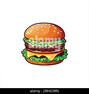 Clipart vector illustration of a burger Stock Vector