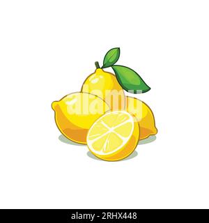 Clipart vector illustration of lemons Stock Vector