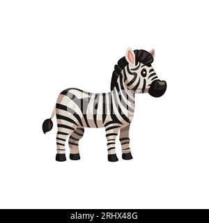 Cute clipart vector illustration of a zebra Stock Vector