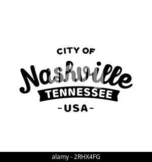 Nashville lettering design template. Nashville, Tennessee typography design. Vector and illustration. Stock Vector