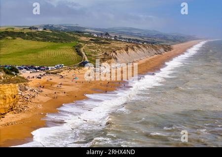 Burton Bradstock Dorset UK. 19th August 2023. UK Weather. Rough