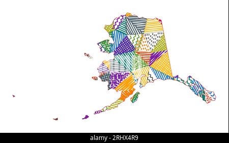 Alaska map vector illustration, scribble sketch Alaska map Stock Vector ...
