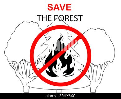 Save the forest concept with green trees. Vector illustration in paper cut  style for poster, banner, bag, postcard Stock Vector | Adobe Stock