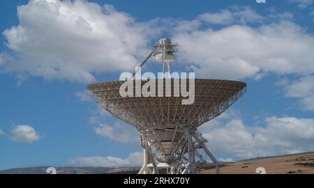 Sardinia Radio Telescope used for space exploration and is located in San Basilio in central Sardinia Stock Photo