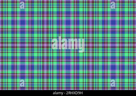 Texture plaid pattern of background seamless fabric with a check textile vector tartan in green and red colors. Stock Vector