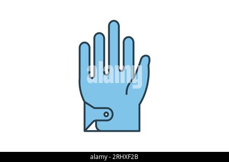 Gloves Icon. Icon related to clothes. suitable for web site design, app, user interfaces. flat line icon style. Simple vector design editable Stock Vector