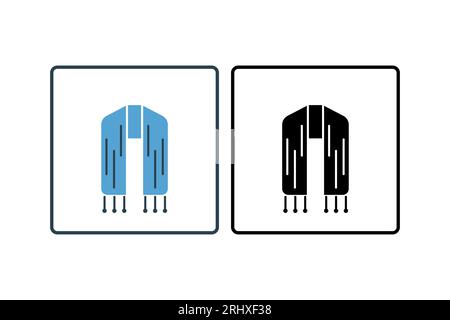 Scarf Icon. Icon related to clothes. suitable for web site design, app, user interfaces. solid icon style. Simple vector design editable Stock Vector
