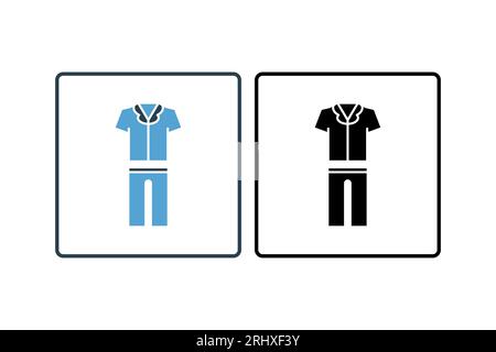 Pajamas Icon. Icon related to clothes. suitable for web site design, app, user interfaces. solid icon style. Simple vector design editable Stock Vector