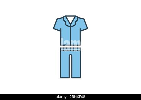 Pajamas Icon. Icon related to clothes. suitable for web site design, app, user interfaces. flat line icon style. Simple vector design editable Stock Vector