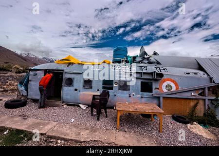 Helicopter Cafe, Padum, Zanskar, Ladakh, India Stock Photo