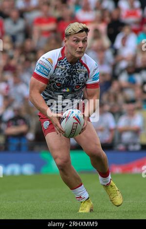 Leigh, UK. 19th Aug, 2023. Leigh Sports Stadium, Leigh Sports Village, Sale Way, Leigh, Greater Manchester, 19th August 2023. Betfred Super League Leigh Leopards v Catalan Dragons Lachlan Lam of Leigh Leopards Credit: Touchlinepics/Alamy Live News Stock Photo