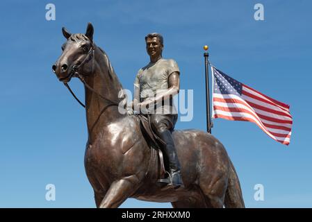 Ronald Reagan statue on horseback in Dixon, Illinois, a town along the ...