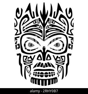 Polynesian tiki mask vector icon. Simple illustration of polynesian tiki mask vector icon for web design isolated Stock Vector