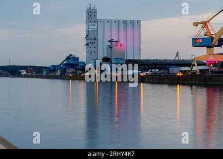 Nuremberg, Germany - August 18th, 2023: Harbour Nuremberg at the Electronic Music Festival Container Lova. Stock Photo