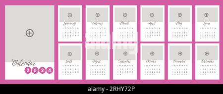 2024 yearly planner or organizer design template Vector Image