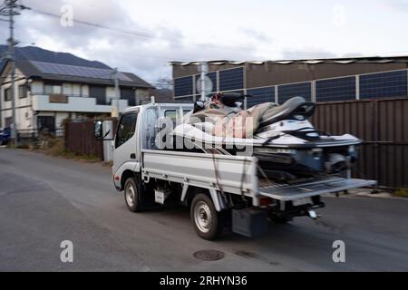 Otsu, Shiga Prefecture, Japan. 18th Mar, 2023. A miniature Kei truck