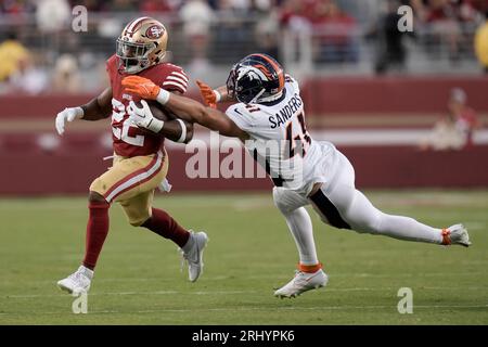 Denver Broncos linebacker Drew Sanders takes part in drills during an NFL  football training camp at the team's headquarters Friday, July 28, 2023, in  Centennial, Colo. (AP Photo/David Zalubowski Stock Photo - Alamy