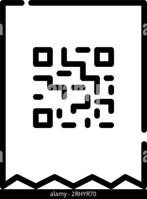 Qr-code printed on a check. Pixel perfect, editable stroke Stock Vector