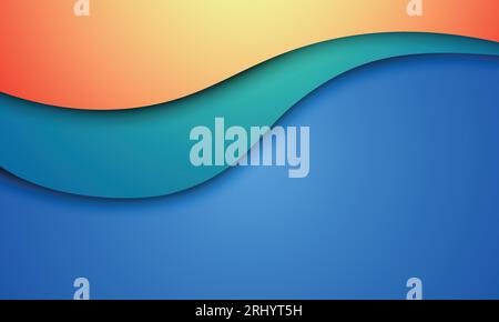 wavy colorful paper illustration background design. eps 10 vector. Stock Vector