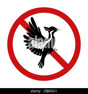 Vector forbidden sign with flying bird isolated from background ...