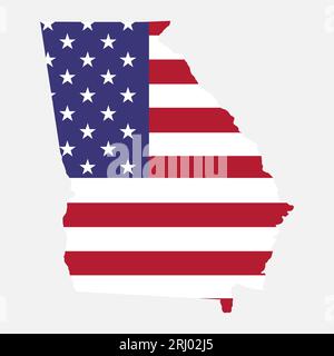 Georgia map shape, united states of america. Flat concept icon symbol vector illustration . Stock Vector