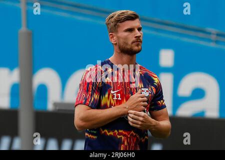 Leverkusen, Deutschland. 19th Aug, 2023. Timo WERNER (RB Leipzig, #11). Leverkusen, Soccer 1st Bundesliga/1st matchday, matchday 1, Bayer Leverkusen - RB Leipzig, August 19th, 2023, BayArena, Leverkusen. #DFL regulations prohibit any use of photographs as image sequences and/or quasi-video # Credit: dpa/Alamy Live News Stock Photo