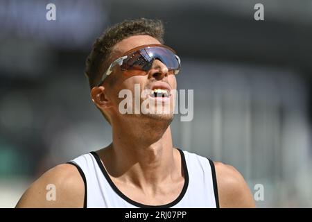 Budapest, Hungary. 20th Aug, 2023. Belgian Dylan Borlee pictured during the 400m men heats at the World Athletics Championships in Budapest, Hungary on Sunday 20 August 2023. The Worlds are taking place from 19 to 27 August 2023. BELGA PHOTO ERIC LALMAND Credit: Belga News Agency/Alamy Live News Stock Photo