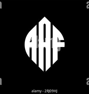 AAF circle letter logo design with circle and ellipse shape. AAF ellipse letters with typographic style. The three initials form a circle logo. AAF Ci Stock Vector