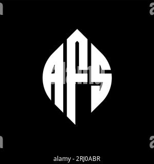 AFS circle letter logo design with circle and ellipse shape. AFS ellipse letters with typographic style. The three initials form a circle logo. AFS Ci Stock Vector