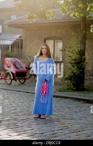 Street style, Bathsheba arriving at Ganni Spring-Summer 2024 show, during  Copenhagen Fashion Week, Denmark, on August 10th, 2023. Photo by  Marie-Paola Bertrand-Hillion/ABACAPRESS.COM Credit: Abaca Press/Alamy Live  News Stock Photo - Alamy