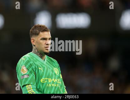 19th August 2023: Etihad Stadium , Manchester, England; Premier League Football,  Manchester City v Newcastle United; Manchester City goalkeeper Ederson Stock Photo