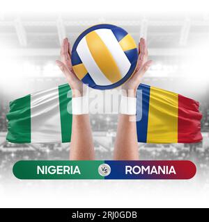 Romania vs Nigeria national teams volleyball volley ball match ...