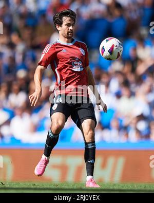 Luca de la Torre of RC Celta in action during the La Liga EA Sports match between Real Sociedad and RC Celta at Reale Arena on August 19, 2023, in San Stock Photo
