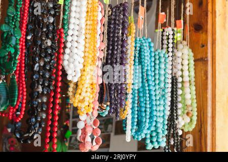 Colorful Bracelets Beads And Necklaces Souvenir For Sale On Street At Khao  San Road Night Market Bangkok Thailand Stock Photo - Download Image Now -  iStock