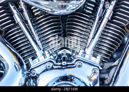 Motorcycle engine background  . Motor bike details Stock Photo