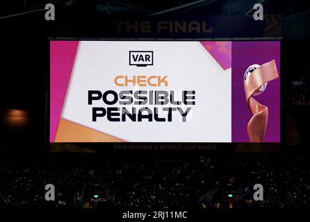 VAR checks for a possible penalty for a handball from England's Keira ...
